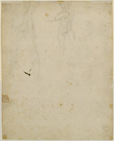 Sketch of the central figure on the recto, view from the left by Leonardo da Vinci